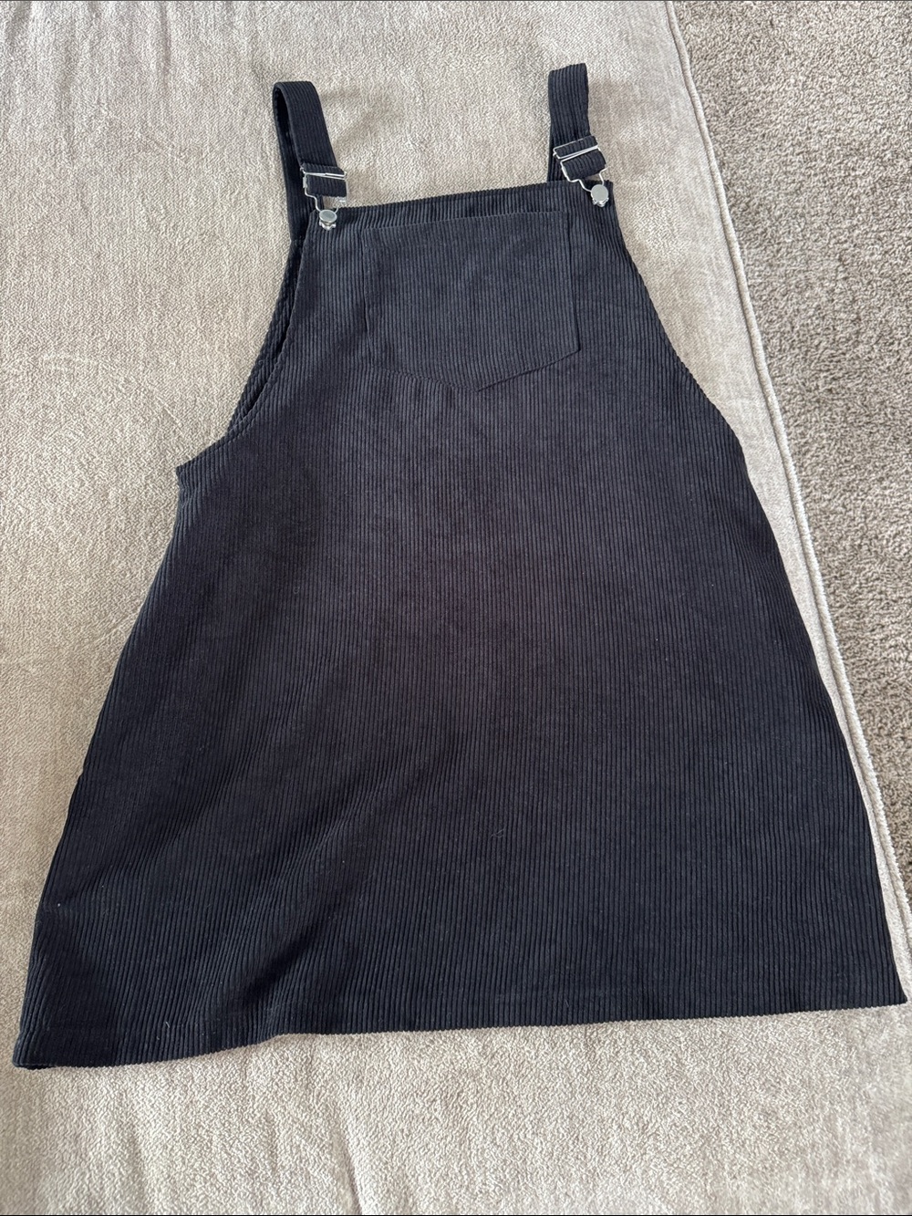 Black Corduroy Overall Dress